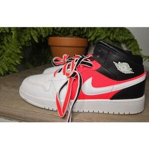 Nike Air Jordan 1 Mid Alt SE White Bright Crimson Black Kids 5.5Y FB4417-016